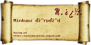 Minkusz Árpád névjegykártya